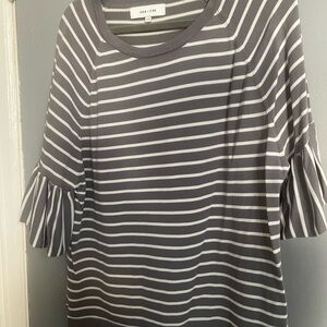 John + Jenn Gray Striped Top